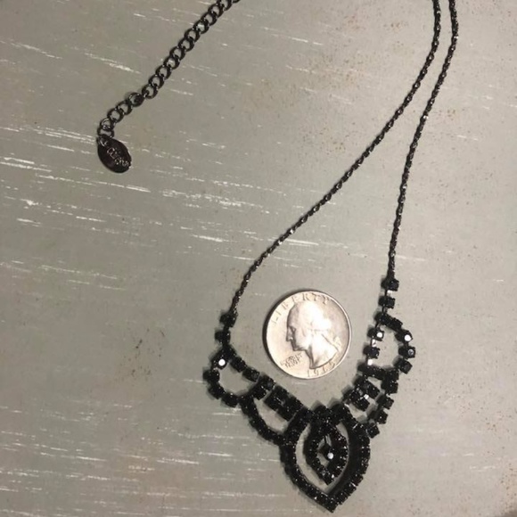Black Rhinestone Necklace - Picture 2 of 4